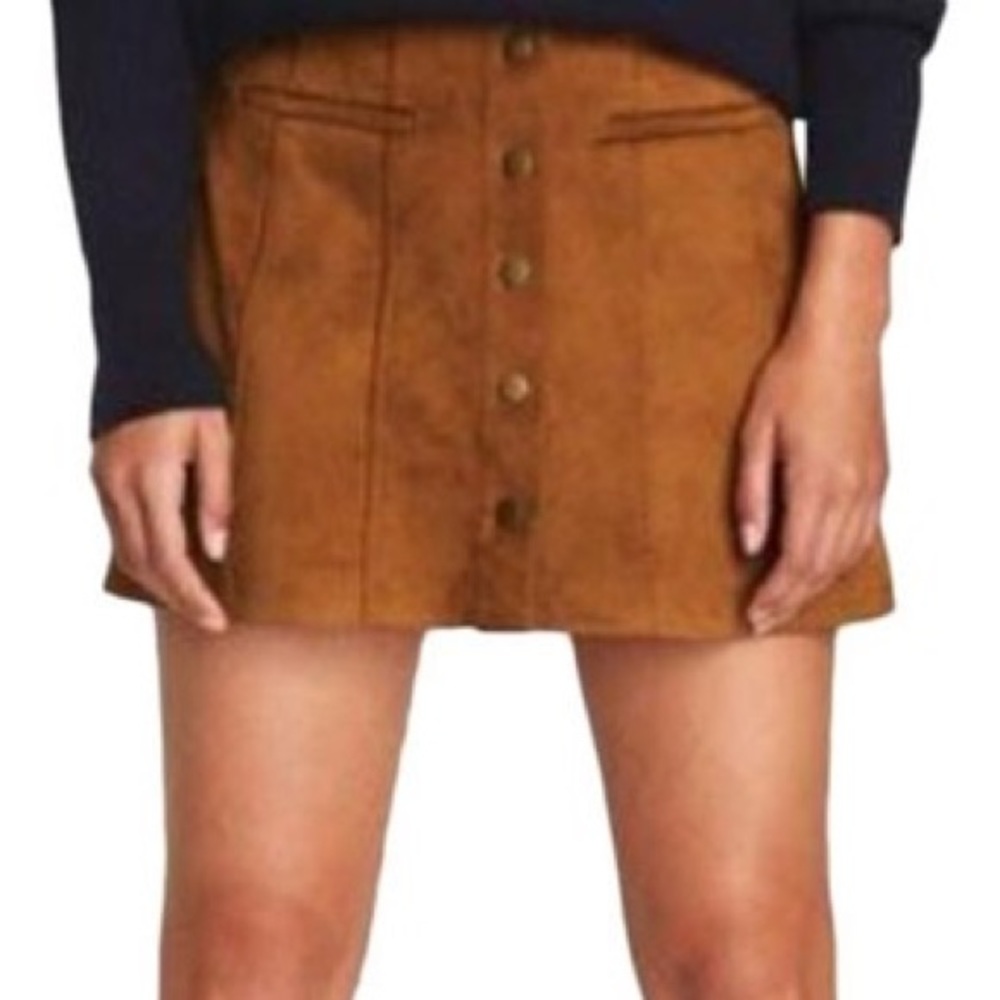 NWOT Zara Brown Suede Skirt